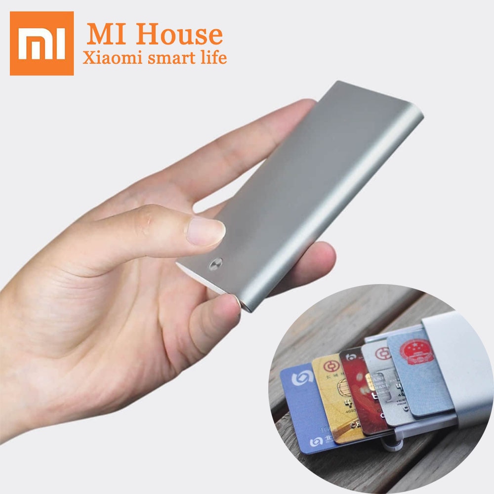 Xiaomi MIIIW Karte Fall Automatische Pop Up Box Abdeckung Karte Halter Mijia Metall Brieftasche ID Portable Storage Bank Kreditkarte karte