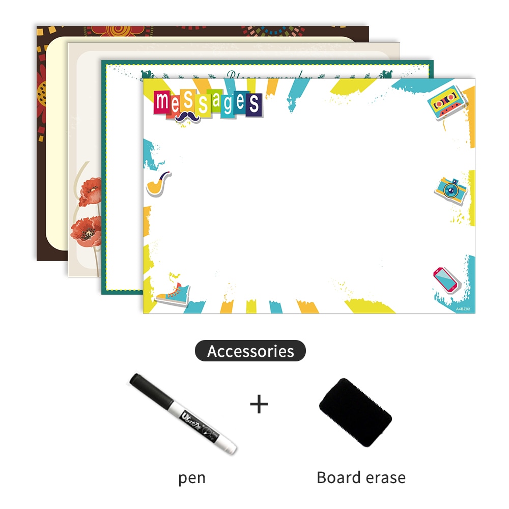 A4 storlek magnetisk whiteboard kylskåp magneter klistermärke presentationstavlor hem kök meddelande påminnelsestavlor att göra lista schema