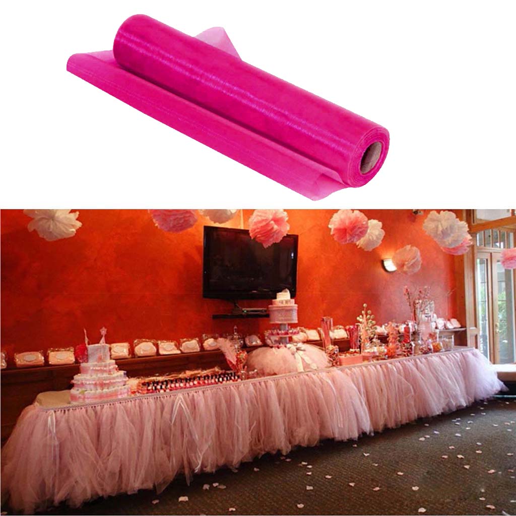 Rollo de tela de tul transparente tutú carrete hilo de Nylon para coser Prom decoración mesa boda decoración