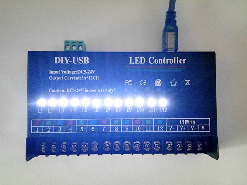 USB DIY LED RGB RGBW Controller 12 Channel Programmable Controller 5A*12CH;12Channels LED Controller for 3528&5050 led strip