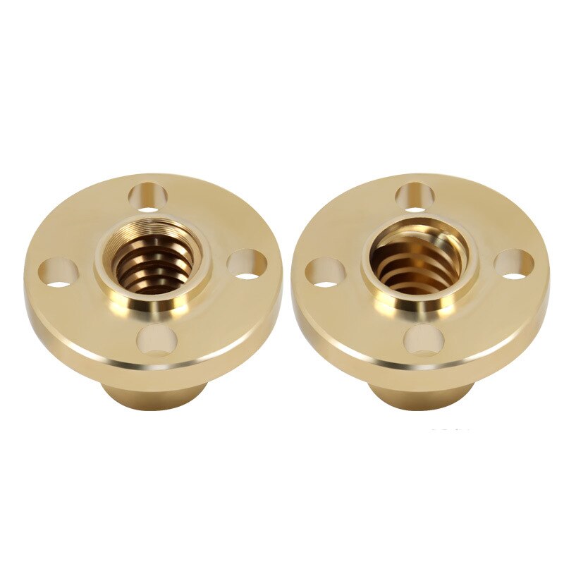 T8 Lead Screw Copper Nut Trapezoid Screw Support Copper Nut Flange Stepper Motor Guide Screw CNC3D Printer Parts Screw Nut Brass