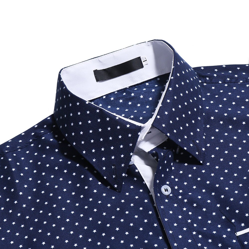 Männer Hemd Herbst Casual Formale Polka Dot Slim Fit Langarm Kleid Shirt Top Bluse playeras de hombre Männlichen hemd camisas