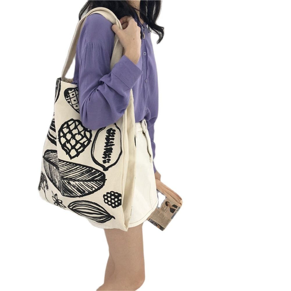 Borsa a tracolla in tela spessa con stampa floreale a foglia da donna borsa a tracolla portatile femminile coreana di grande capacità 2022