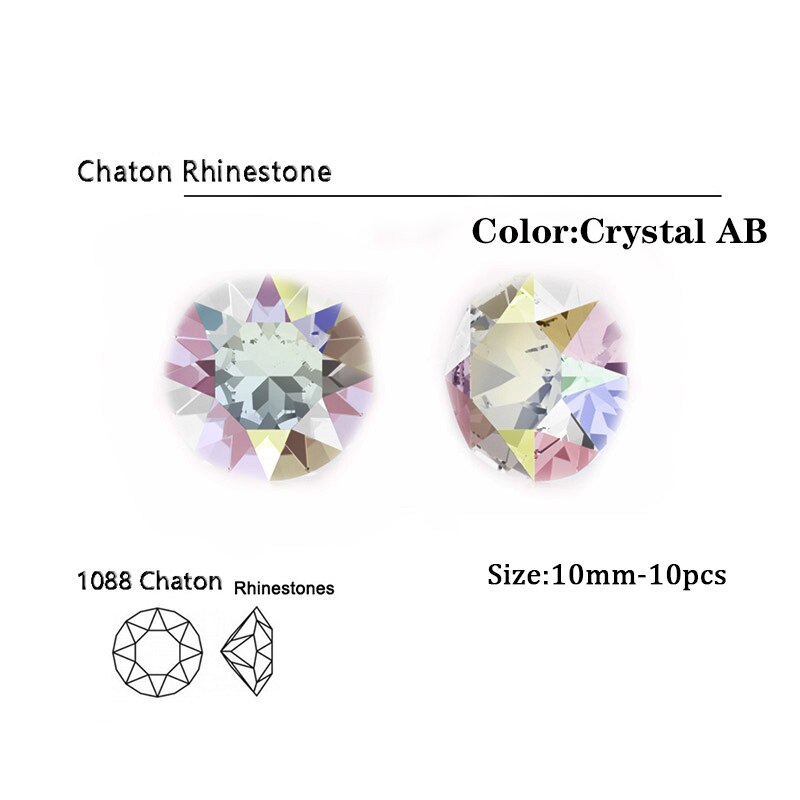 1088 K9 Charms Chaton Cut Crystal Ab Vorm Glas Kristal Naaien Klauw Steentjes Diy Kleding Bruiloft Accessorie Voor Kleding: 10mm-10pcs