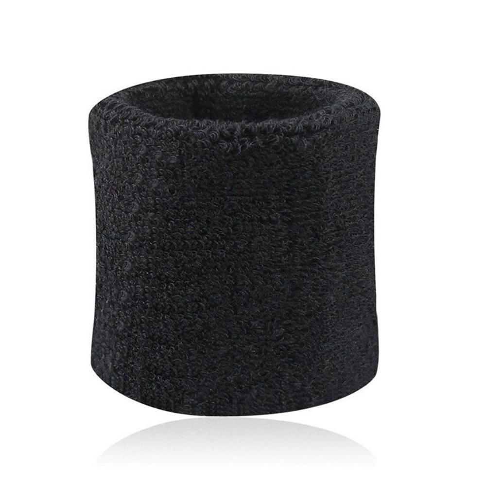 1 pair of fiber sport wrist support brace wrap sweatband tennis squash badminton gym soft wrist bands sweatbands: Black