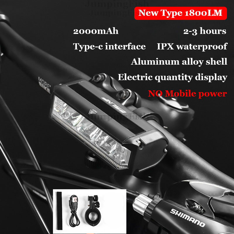 Fiets Licht Voor 5200LM Led Licht Voor Fiets 8000Mah Mountain Cycle Koplamp Lamp Mtb Fiets Licht Usb Zaklamp Super brigh: WHITE