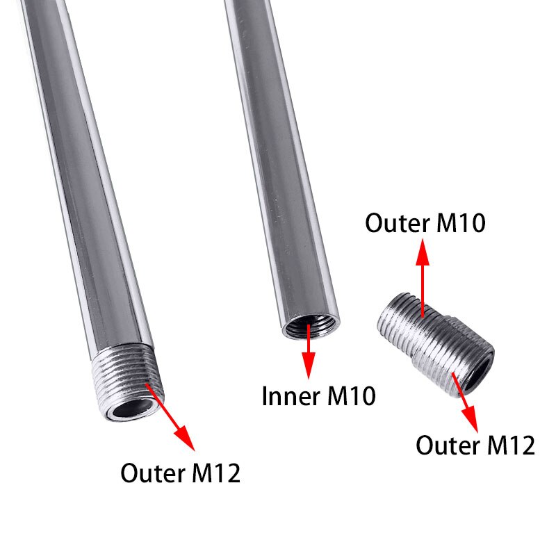 5pcs external teeth conversion screw Outer M12-Outer M10,Outer M10-Outer M8 fine teeth 1.0mm hollow iron pipe tooth tube screw