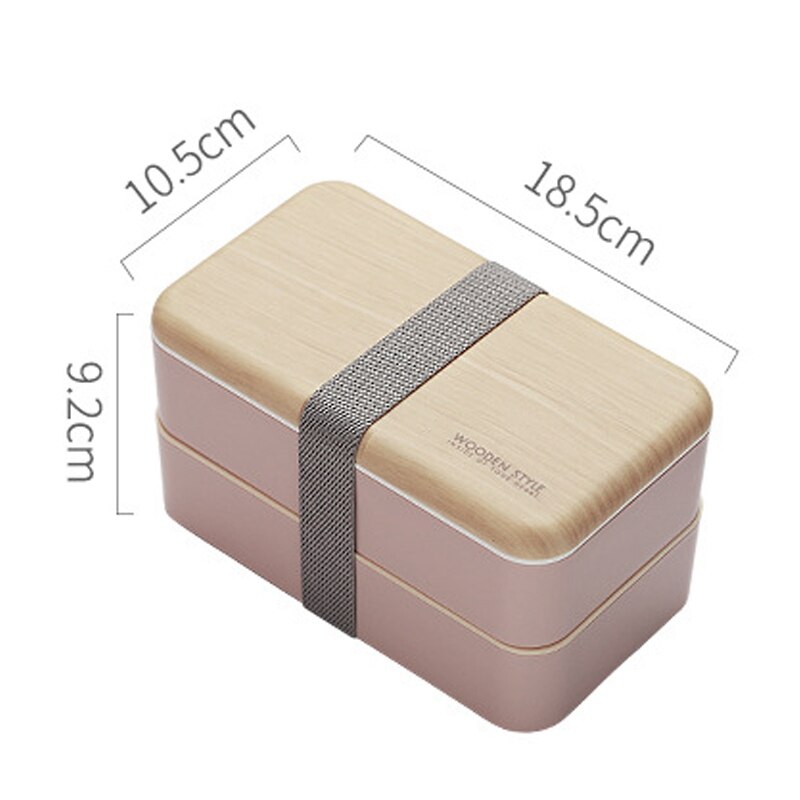 Bamboo Lunch Box Tableware Microwave Heated Plastic High Capacity Eco-Friendly Rectangle Double Layer Bento Box Kid Food Contain