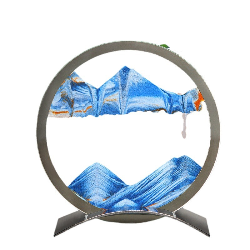 Heimat 3D Spiegel fließender Sand Malerei Handwerk Schreibtisch Heimat Sekretariat Geburtstagsgeschenk Sanduhr Ornament