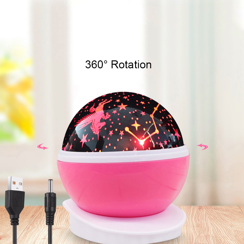 RGB LED Projectie Eenhoorn lamp USB 5 V batterij aangedreven nachtlampje kinderen baby slapen licht slaapkamer nachtkastje lamp