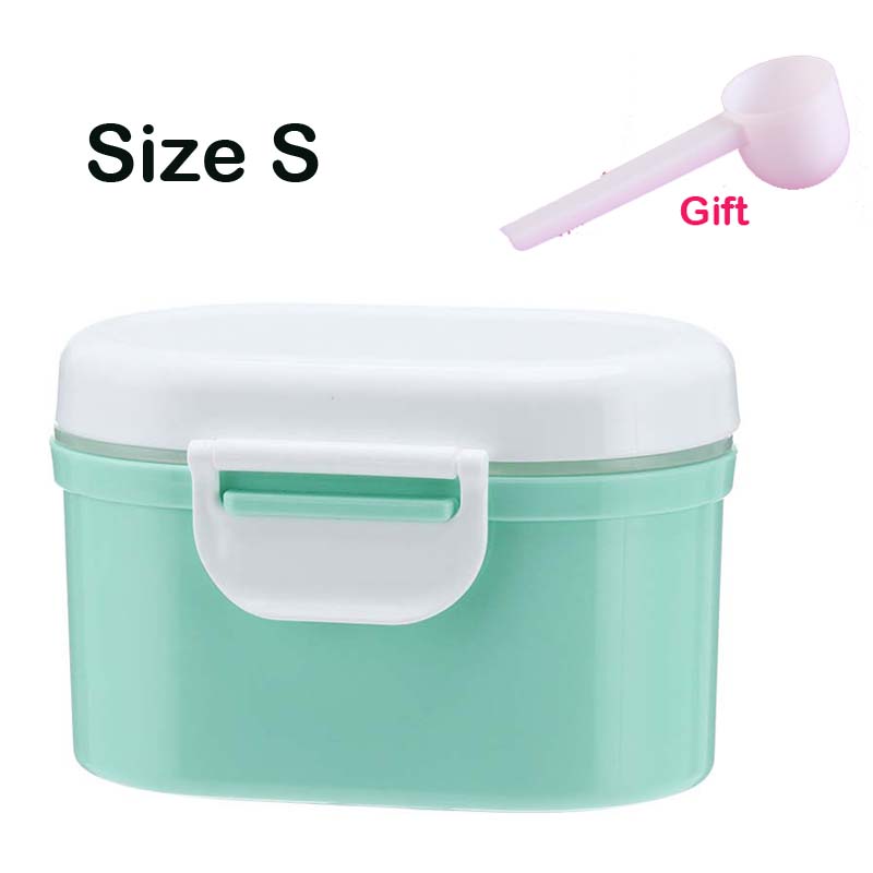 Baby Formula Milk Storage Infants Portable Milk Powder Formula Dispenser Food Container Storage Feeding Box for Kids Food PP Box: Green Size S