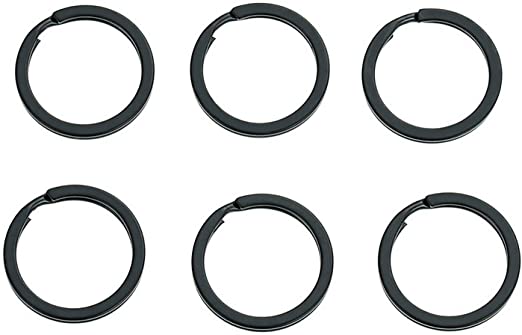 30 stk flade nøgleringe metal splitring nøglering nøgleholder rund ring til hjemmebilnøgler paracord tilbehør sort