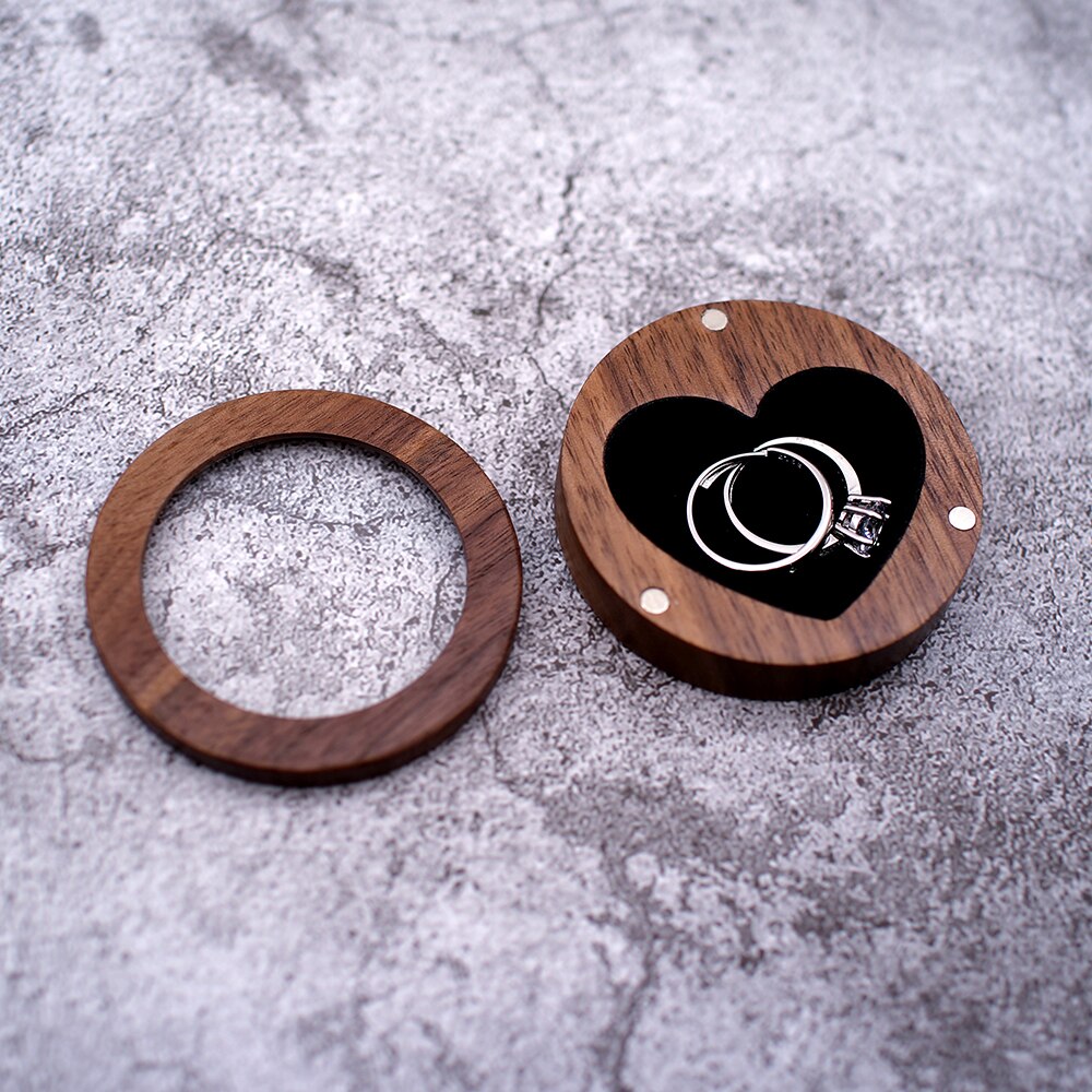 Rustic Wooden Ring Box Custom Wedding Proposal Ring Bearer Box Engraved Wedding Ring Holder, Jewerly Box name