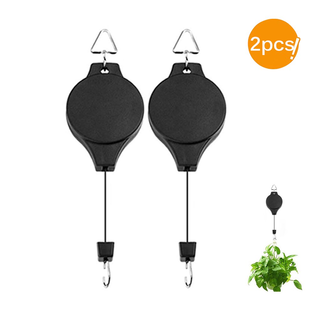 Panier suspendu rétractable de 20 à 90 Cm, poulie de suspension, pour jardin, Pots de plantes, bassin suspendu, crochet rétractable pour serre: 2pcs