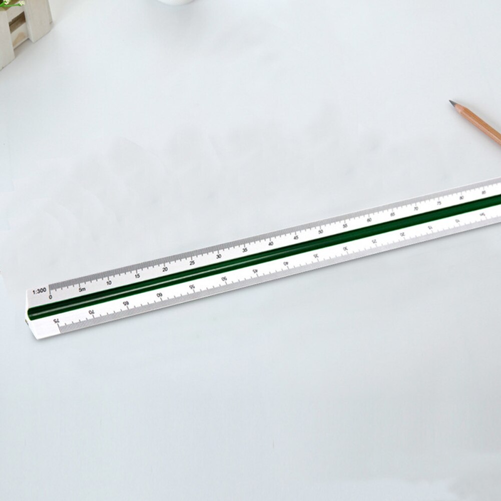 30cm School Architect Scale Ruler Drafting Accurate Metric Triangular Engineer Tool Home Office Color Coded Side Plastic Student