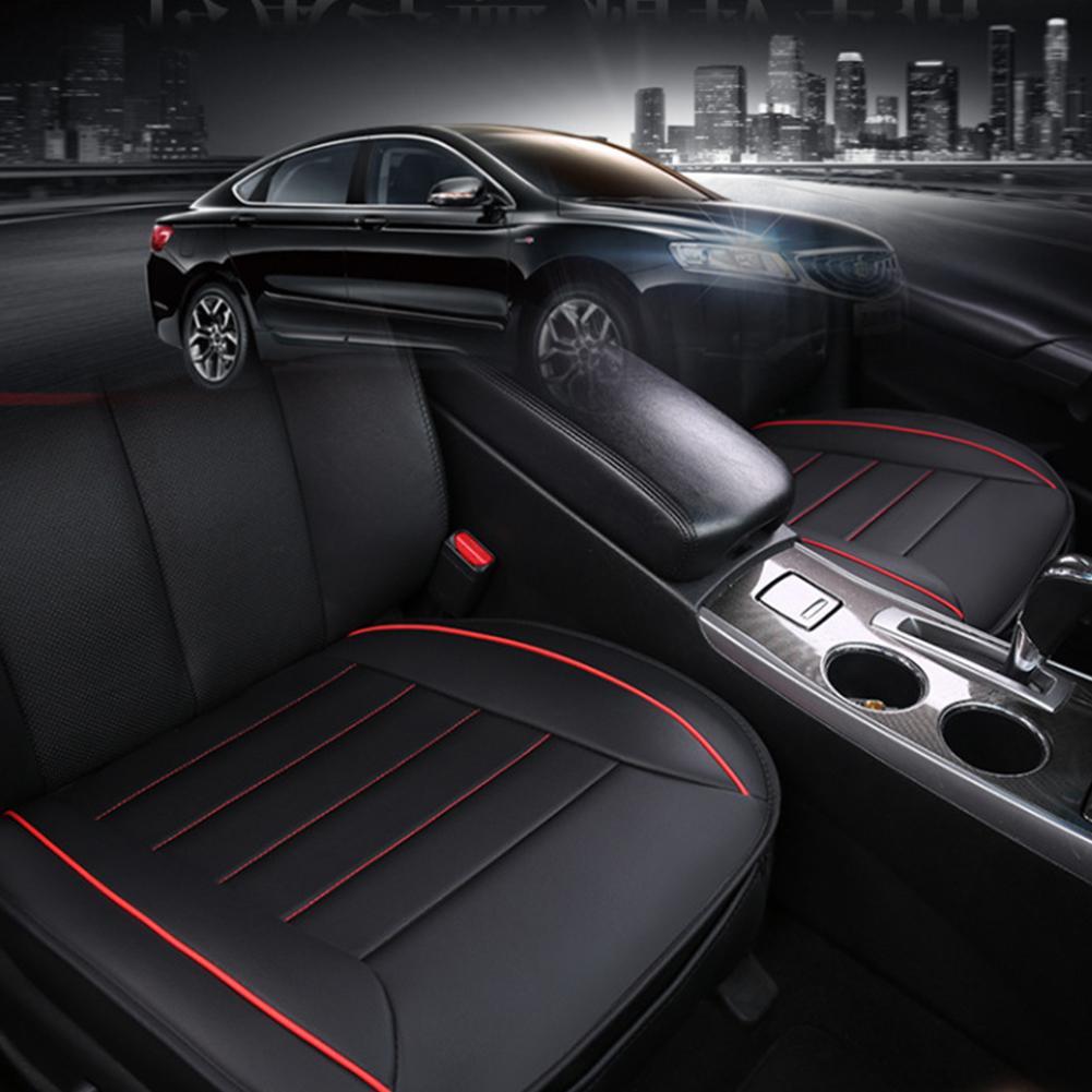 Car Seat Protection Single Seat Without Backrest PU Senior Leather Seat Cover Odorless For Most 5-seat Sedan SUV