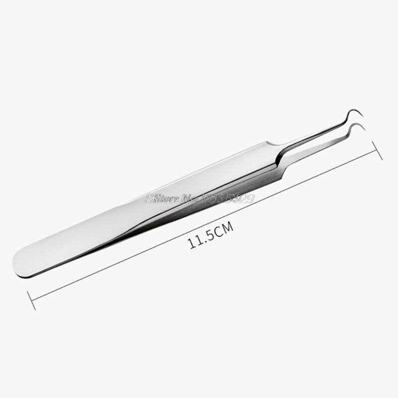 1pc mee-eter pincetten wimperextensions tang anti-zuur stalen gebogen naald pincet verwijdering acne gezichtsverzorgingstools 11.5cm