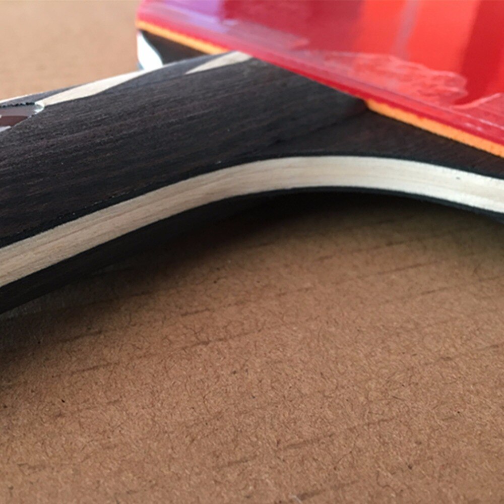 Raqueta de tenis de mesa de fibra de carbono con doble cara espinillas-en raqueta de goma Original raqueta de Ping Pong con bolsa