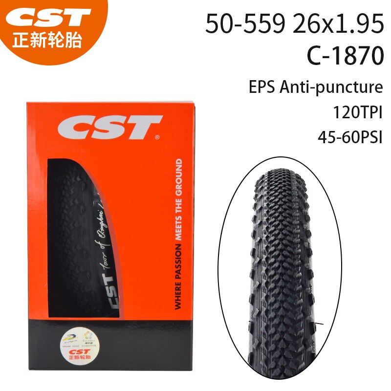 CST C-1870-neumáticos ultraligeros para bicicleta de montaña y carretera, llantas plegables de competición, resistentes a puñaladas, 29x1,95, 27,5x1,95, 26x1,95, C-FT1: C-1870 26x1.95