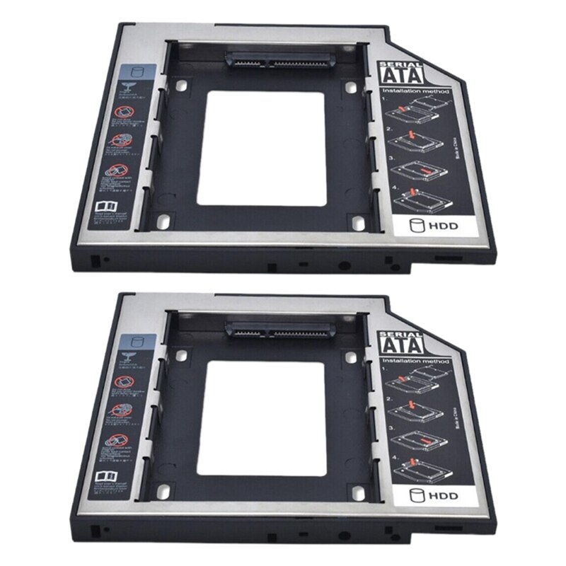 Uniwersalny 9.5mm SATA 2Nd SSD HDD futerał na dysk twardy taca adaptera lub laptop CD / DVD-Rom wnęka na napęd optyczny: Default Title