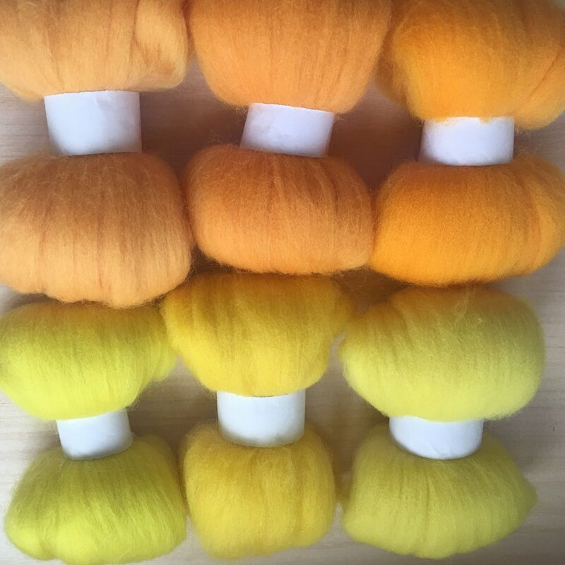 Keramische wol feltro gemengde feutrine naaldvilten lana merinowol fiber roving voor naald feling wol set diy crafa 300G 50G/KLEUR