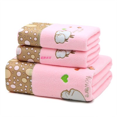 Katoen Volwassen Handdoek Set 3Pcs Kant Bad Hand Gezicht Strand Roze Handdoeken Borduren Familie Volwassen Bruiloft Thuis FG1001: 14