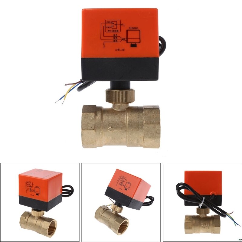 DN15/DN20/DN25 eléctrico motorizada válvula de bola de latón DN20 AC 220V 2 3-alambre con actuador