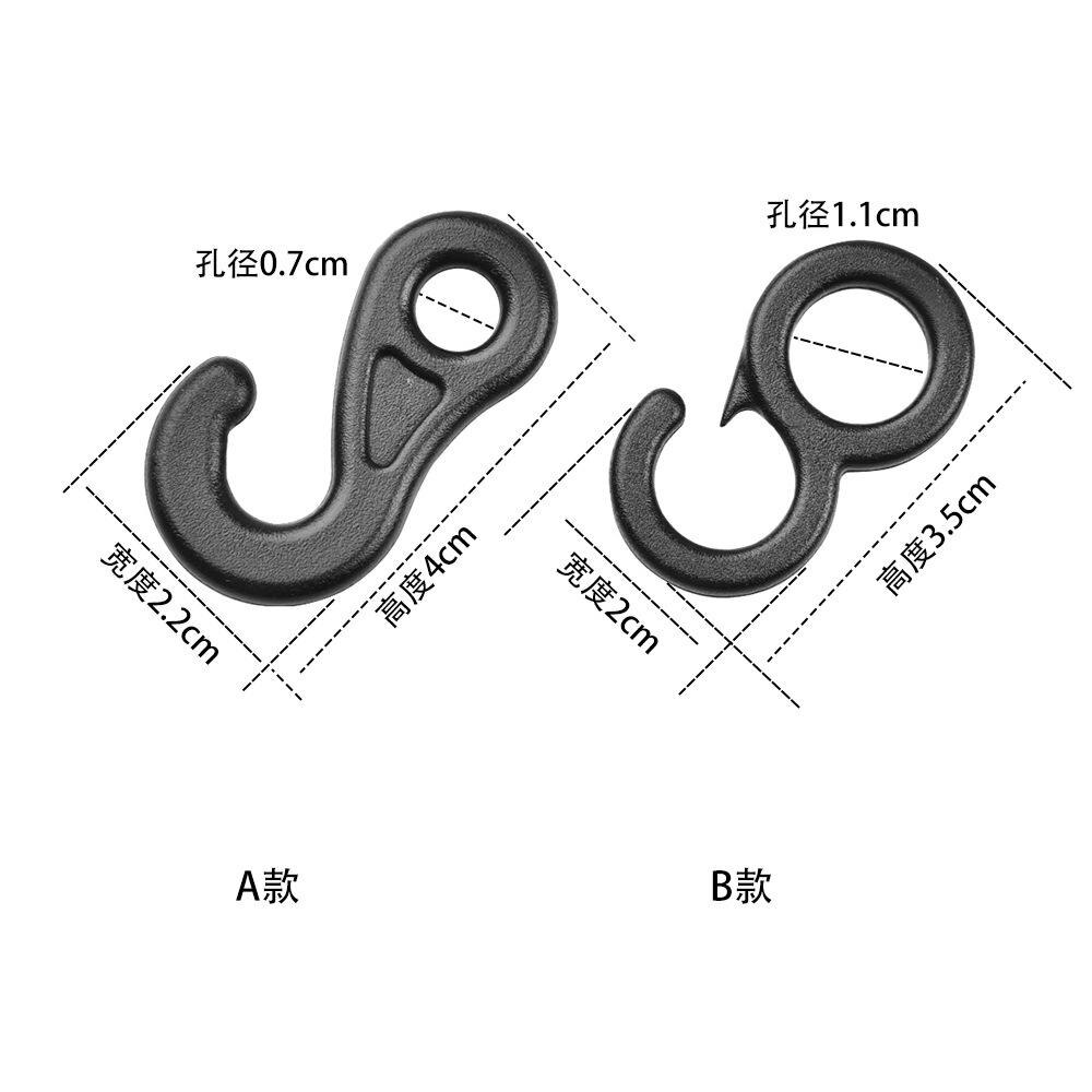 10 pçs/set Clipe Gancho Cauda Luz Acampamento Ao Ar Livre Dossel Lona Fixo Gancho Caminhadas Camping Tenda Acessórios Ferramentas de Plástico Preto