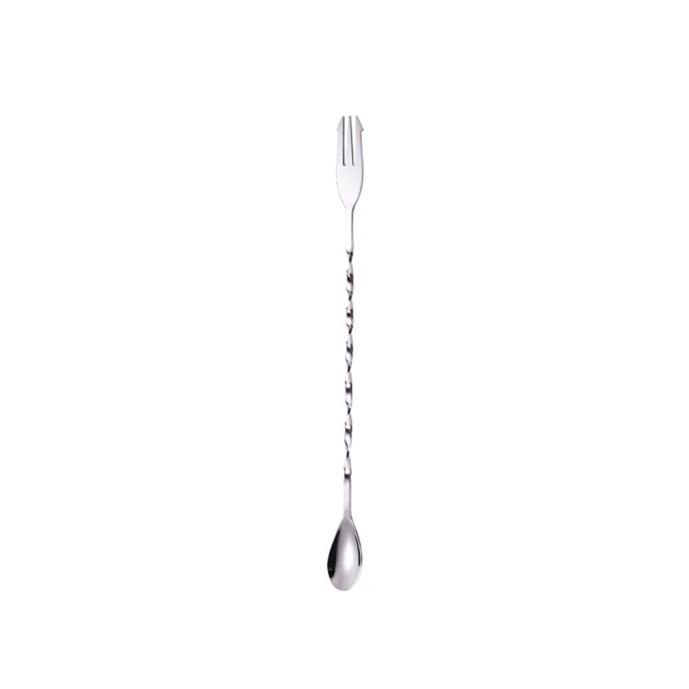 Newly Double-end Stainless Steel Mixer Bar Cocktail Short/Long Stirring Mixing Twist Spoon for Home Restaurant TE889: E