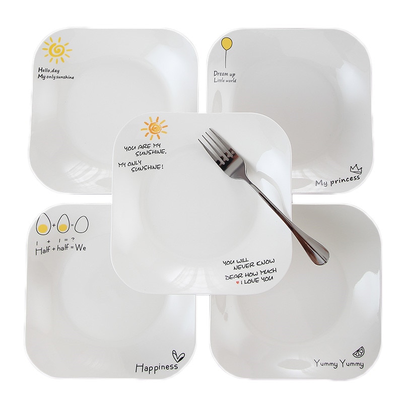 European Vintage Steak Plates Restaurant Breakfast Plate Dinnerware Set Brief Strip Dinner Trays Ceramic Salad Pasta Dishes