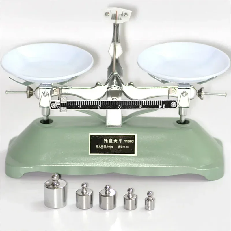 Top-pan Balance Students Teaching Lab Mechanical Table Balance Pharmaceuticals Scale Weights Tweezer For Free Max. 100 g (0.1 g)