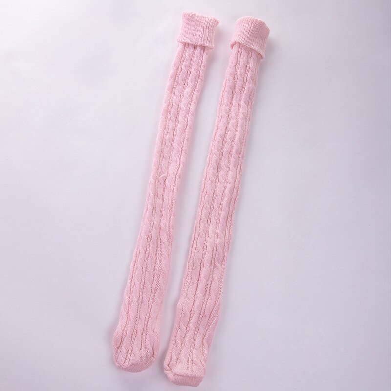 Itfabs stickade strumpor rosa grå vintervarma strumpor strumpor över knä stickade strumpor dam tights dam långa strumpor hög tight: Rosa