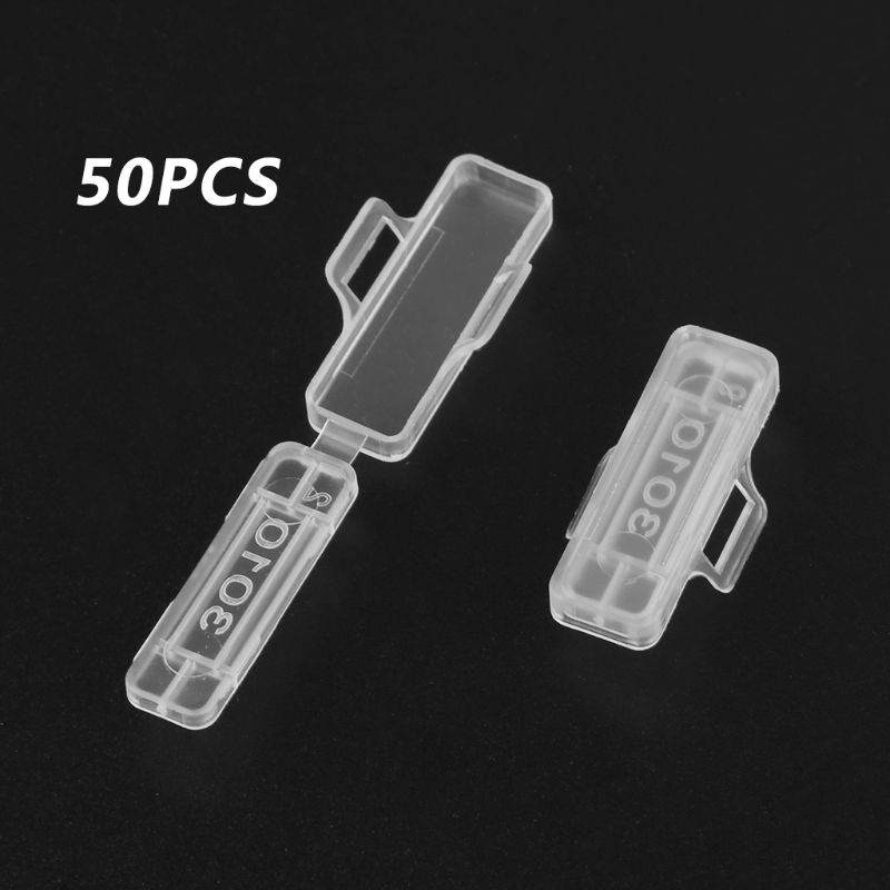 50pcs Waterproof Transparent Cable Sign Cards Label Display Identification Box 425D