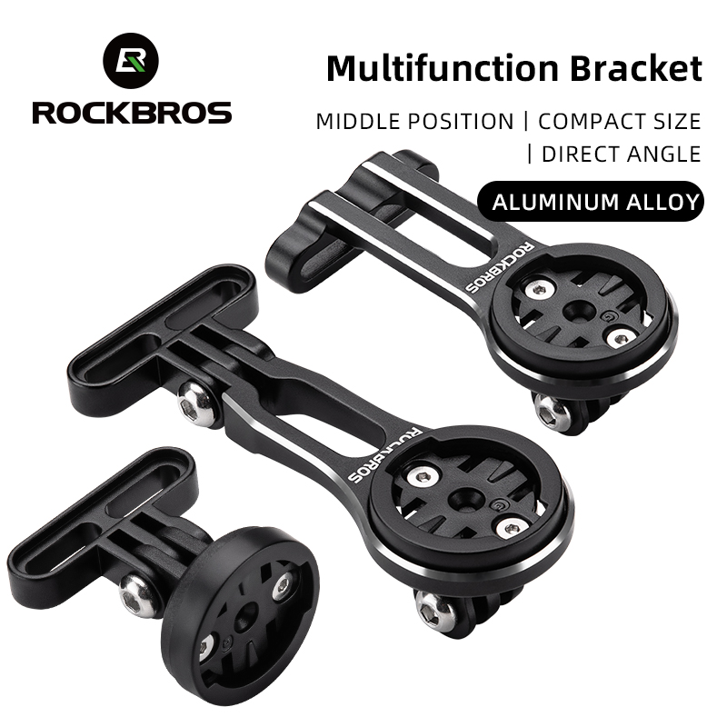 ROCKBROS Fahrradhalterung Frontlicht Lampenfassung Aluminiumlegierung Verlängerungshalter für Fahrradcomputer Wahoo Bryton Garmin Halterung