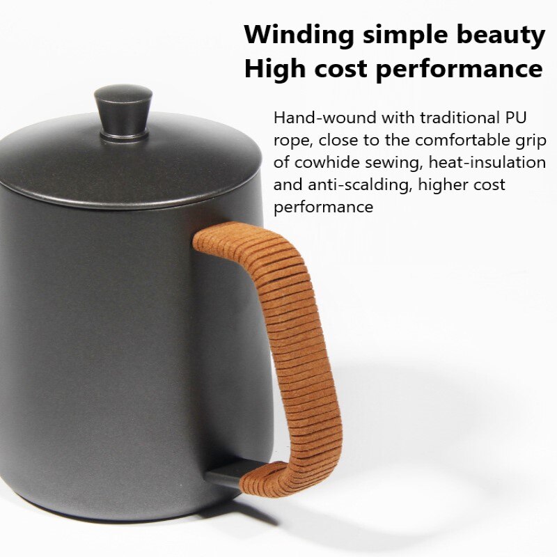 350ml/600ml Coffee Tea Pot Stainless Steel Long Gooseneck Spout Kettle Hand Drip Kettle Pour Over Coffee Pot With Lid Coffeeware