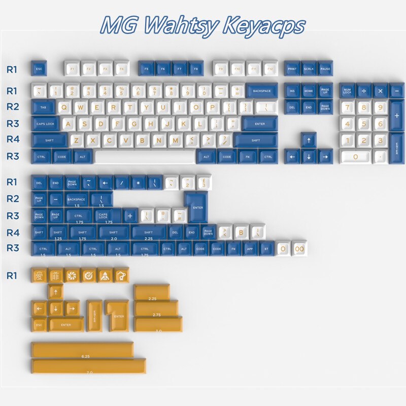 172 Keys MG Wahtsy/GMK Godspeed /Shimmer ABS Keycap SA Profile For DIY Mechanical Keyboards 6.25U 7U Spacebar Iso Enter Key