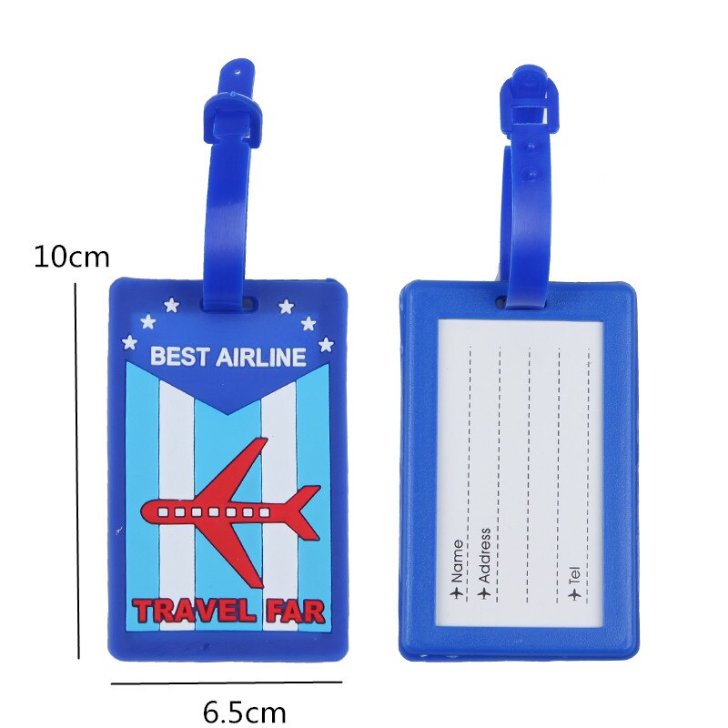 Kawaii valise étiquette à bagage dessin animé ID porte-adresse étiquette à bagages silice Ge Identifier accessoires de voyage étiquettes à bagages de voyage