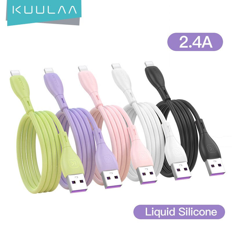 Kuulaa Vloeibare Siliconen Kabel Voor Iphone 11 Pro Max X Xr Xs 8 7 6 6S 5 5S se Ipad Opladen Charger Cord Draad Voor Iphone Kabel