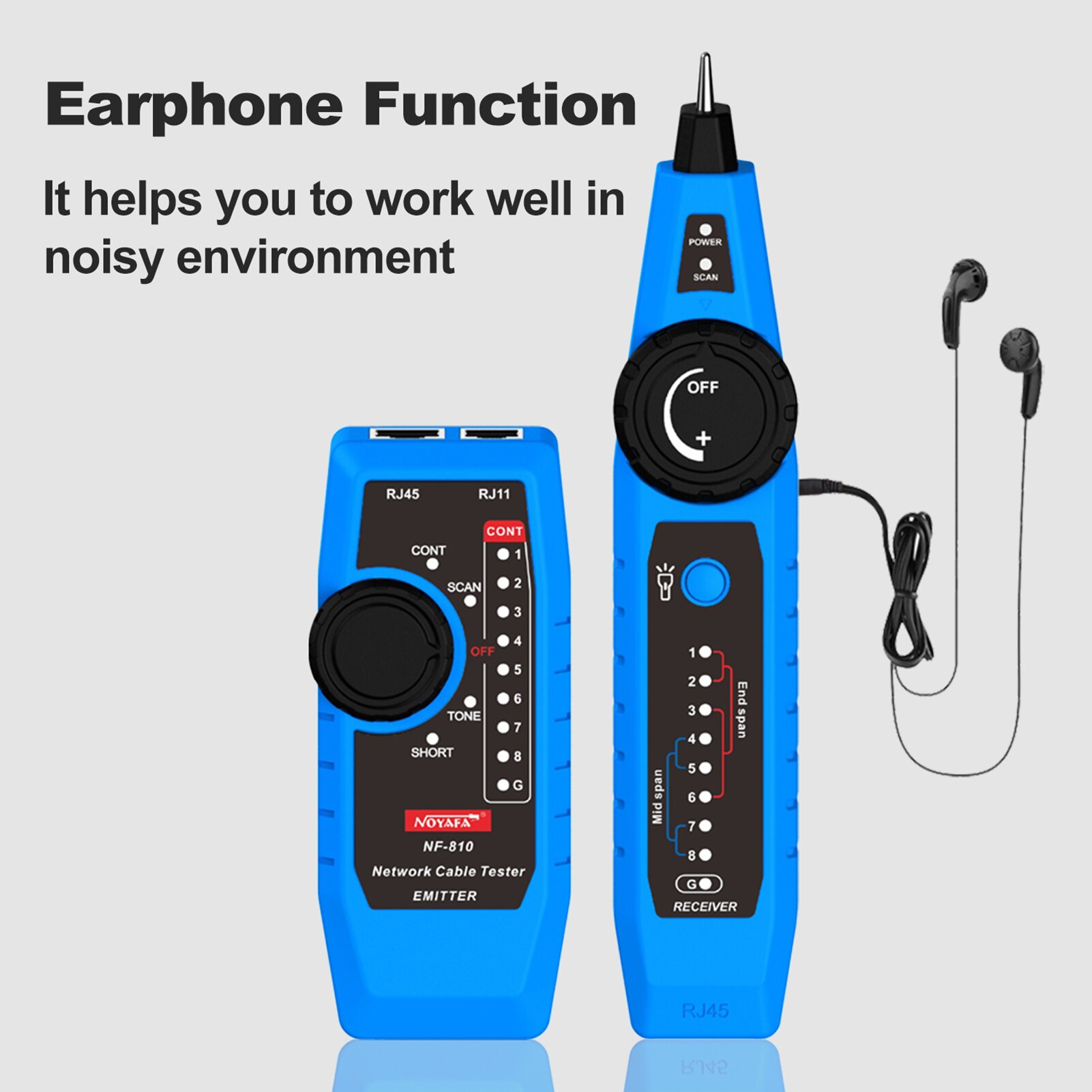 NOYAFA NF-810 Network Cable Tester Kit for RJ11 RJ45 CAT5 CAT6 LAN Cable Multi Function Wire Tracker Wiremap