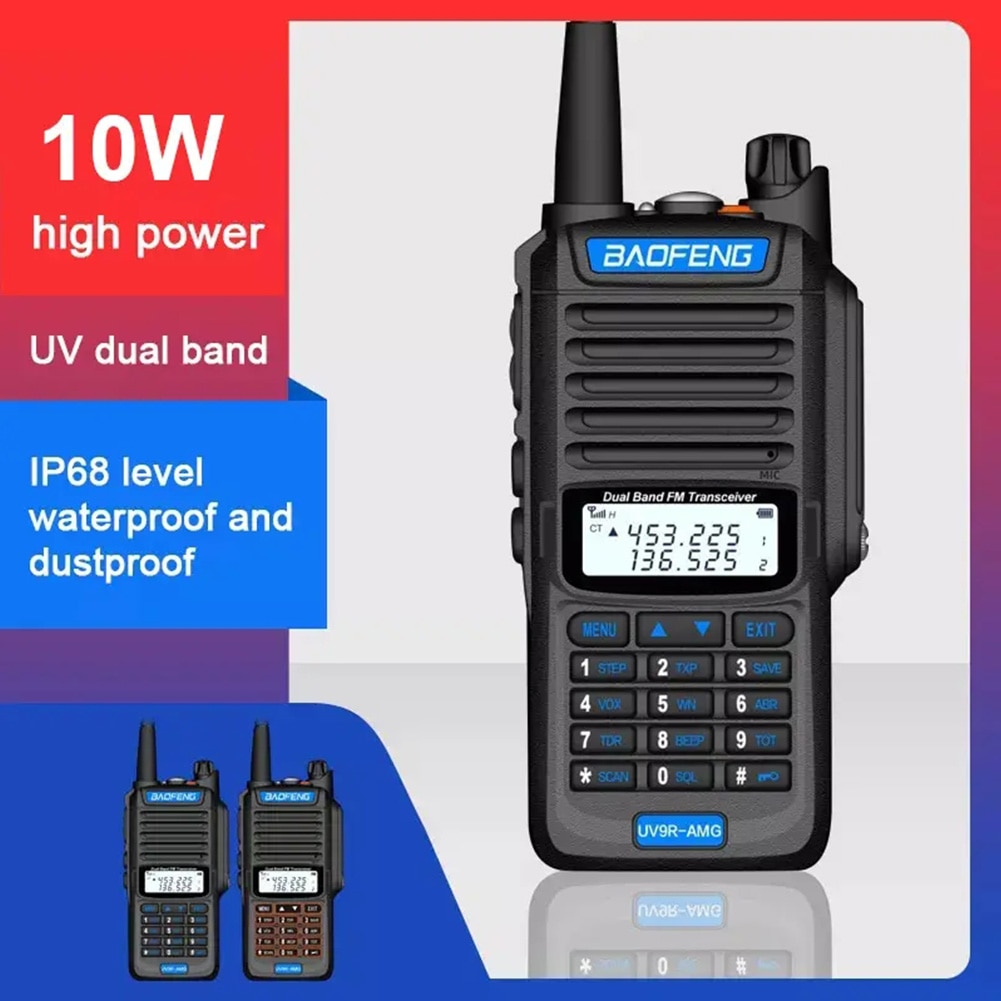 talkie-walkie 30km UV9R AMG Plus IP68 étanche UV double bande bidirectionnelle portable Radio mer terre hôtel interphone civil