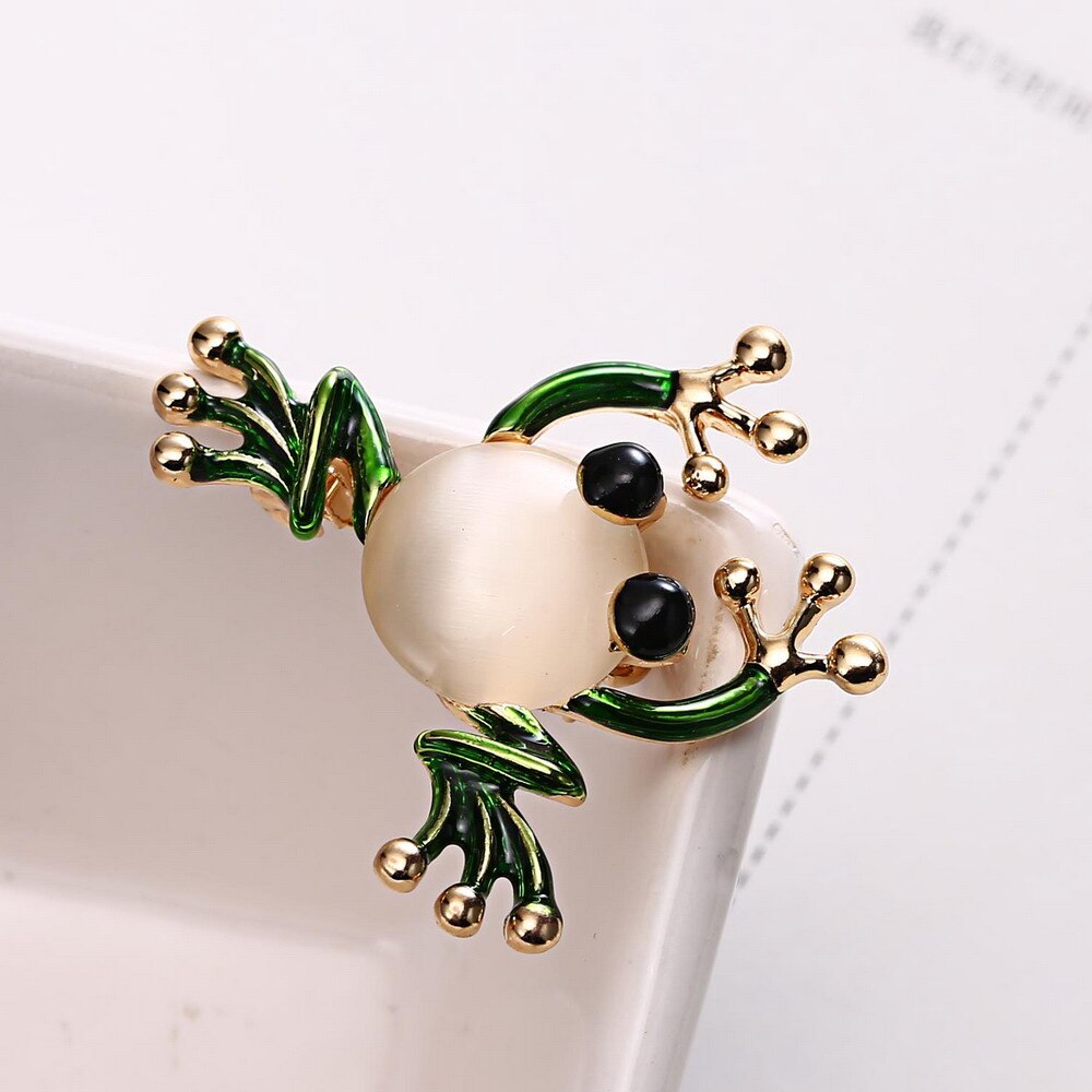 Trendy Animal Frog Brooch Pins Crystal Brooches Women Decoration Clothes Accessories Wedding Jewelry Brooches For Girls