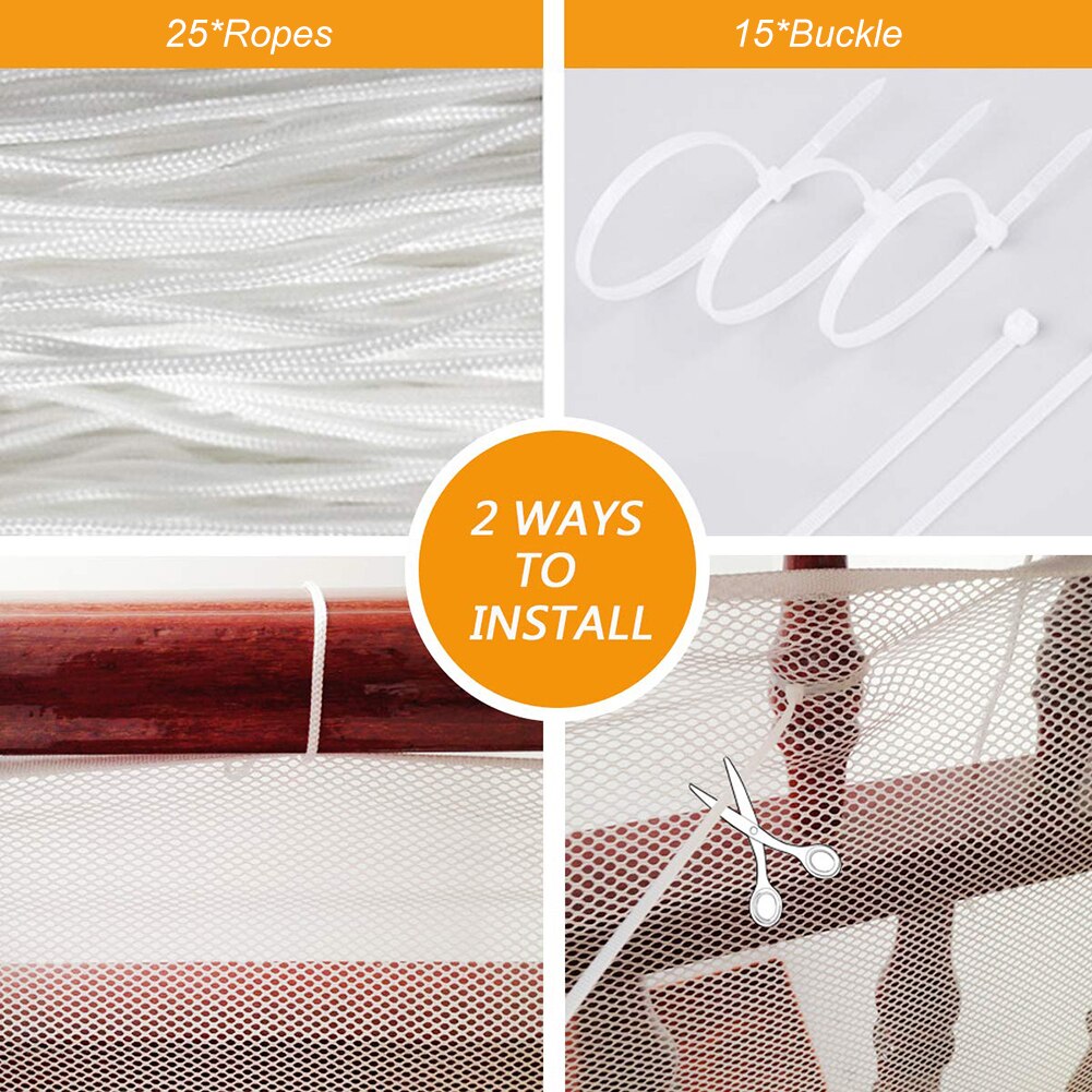 Baby børn sikkerhedsnet fortykket polyester hegn mesh hjem balkon trapper skinne beskyttelse nem at installere