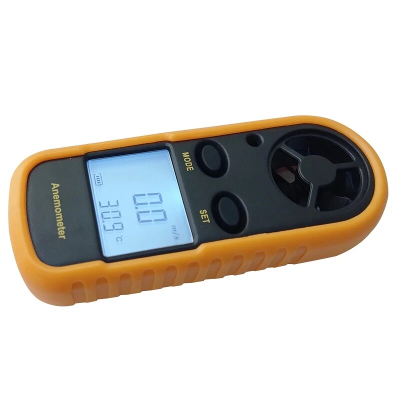 Mini Digital Anemometer LCD Handheld Air Flow Tester Wind Speed Meter Air Anemometer Measuring Wind Speed Temperature Gauge