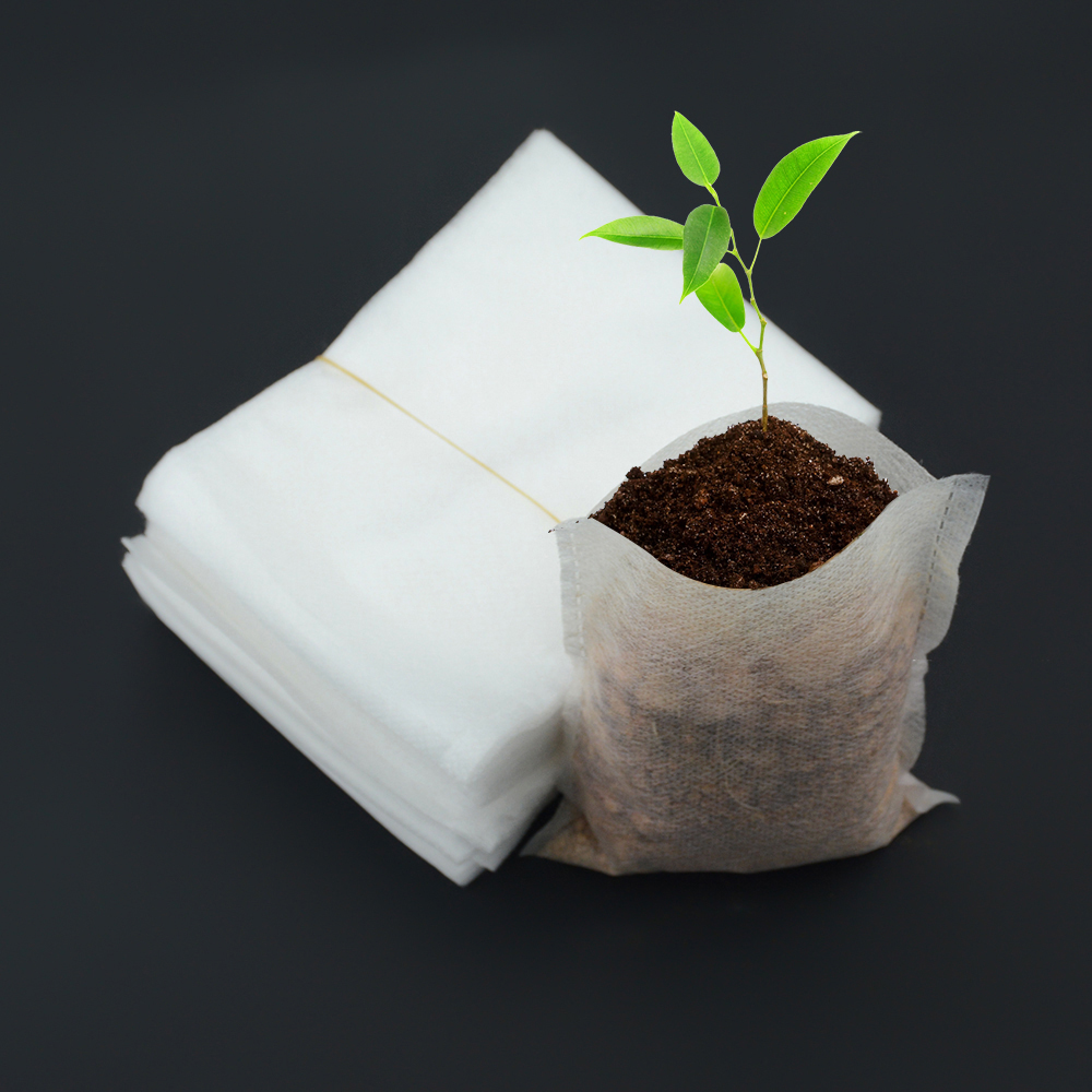 100 stk / lot 8*10cm biologisk nedbrydelige ikke-vævede børnehaveposer 10 x 12cm plantevokseposer stof kimplanter, miljøvenlig beluftning