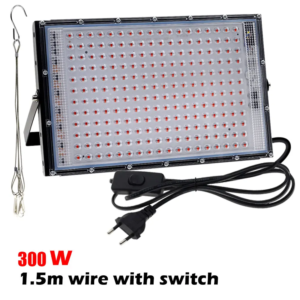 Fytolampa pre rastliny, lampa 200w , 300 -wattové led svetlo na pestovanie v interiéri, full spectrum led pestovateľské svetlo 220v , 50w, 100w uv lampa fyto: Slnečno žltá