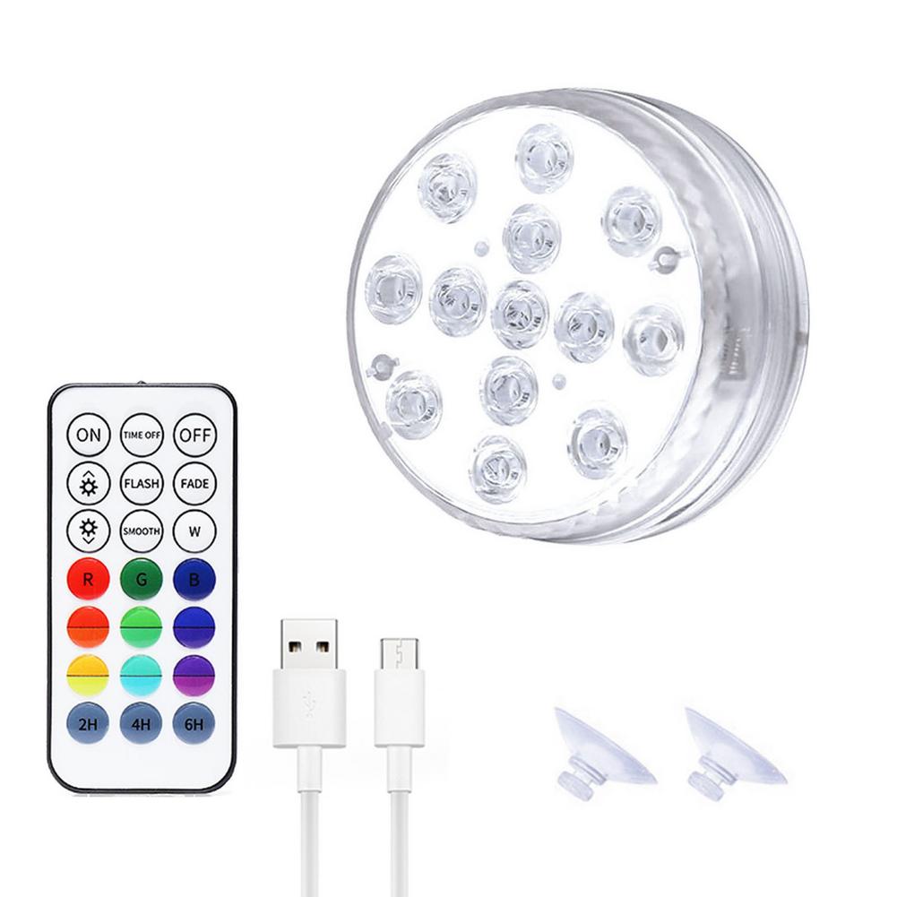 13 Led Remote Controlled Onderwater Licht IP68 Waterdichte Rgb Multicolor Submersible Vaas Decoratie Licht Zwembad Lamp: Default Title