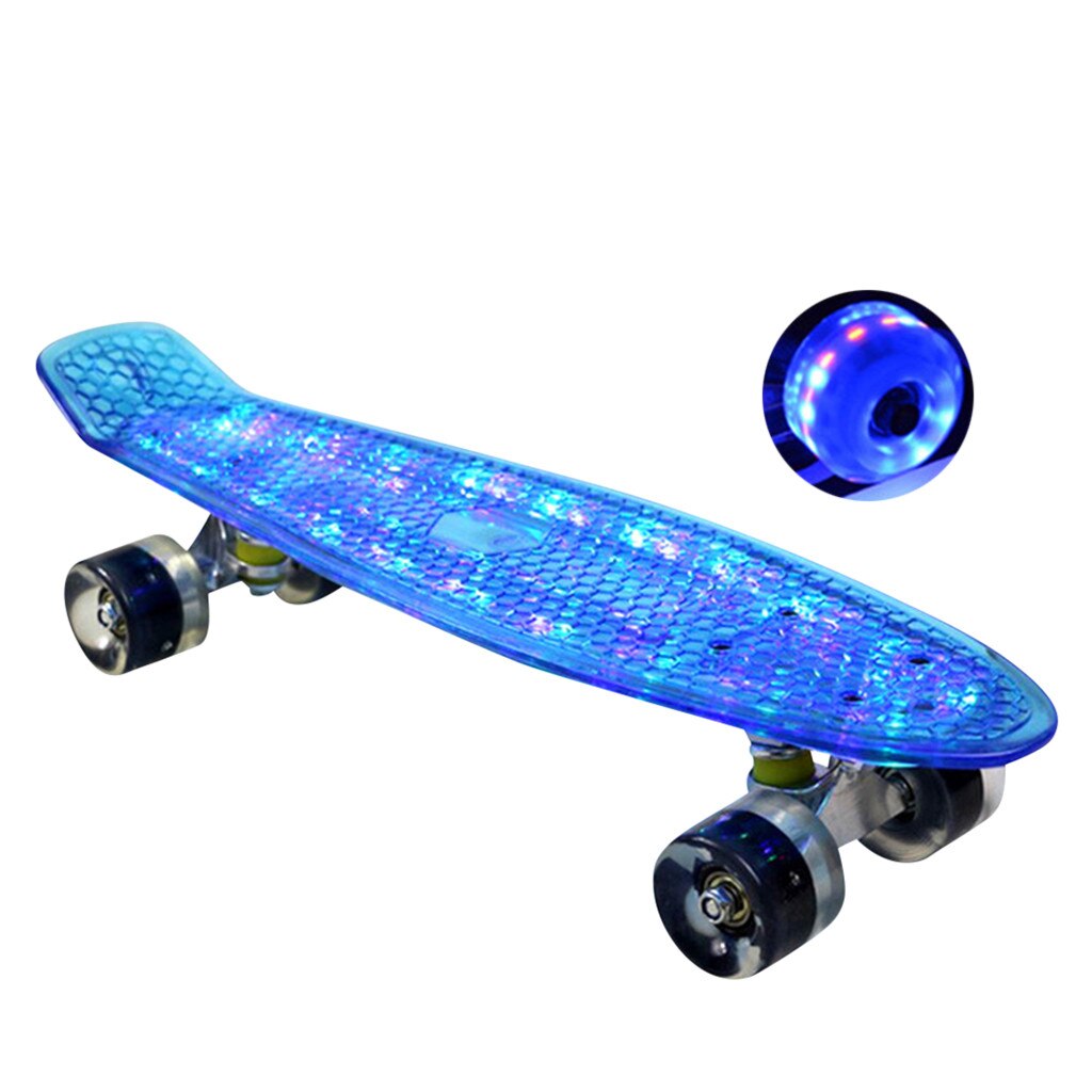 Kinder der lithium-batterie wiederaufladbare flash fisch bord vier-rad doppel skateboard Anti-slip banana board anfänger roller