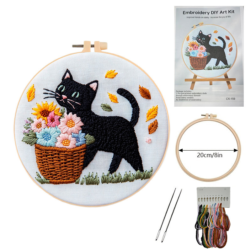 Kit de Broderie pour Adultes - Motif Scénique - Coton - Cadeau Noël Anniversaire: Bordeaux