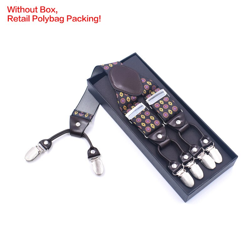 Vintage Bretels Voor Mannen Heavy Duty Big Tall 3.5*120Cm Breed Y Terug 6 Metalen Clips Verstelbare Elastische broek Bretels Riem Riem: Style C