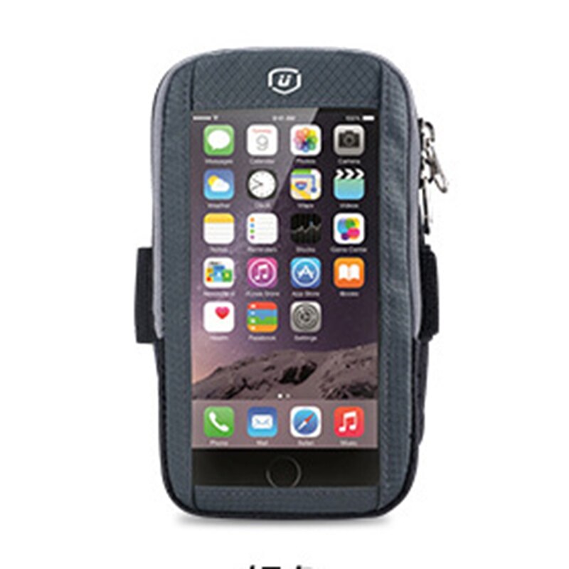 Banda para el brazo para iphone x 7 6 8 plus con brazalete de tela transpirable absorbente para correr con pantalla táctil: Plata